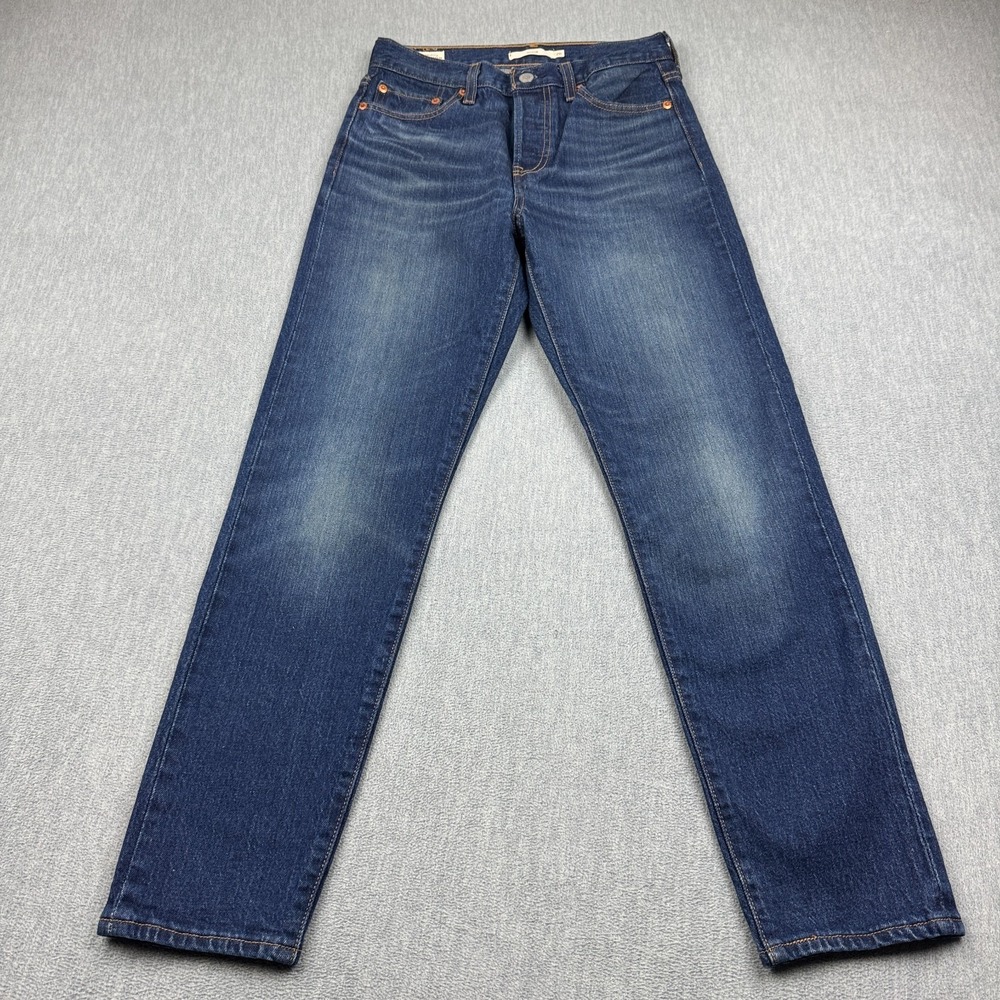 Levis Jeans Womens 26 Blue Wedgie Denim Button Fly Straight Leg Premium BIG E